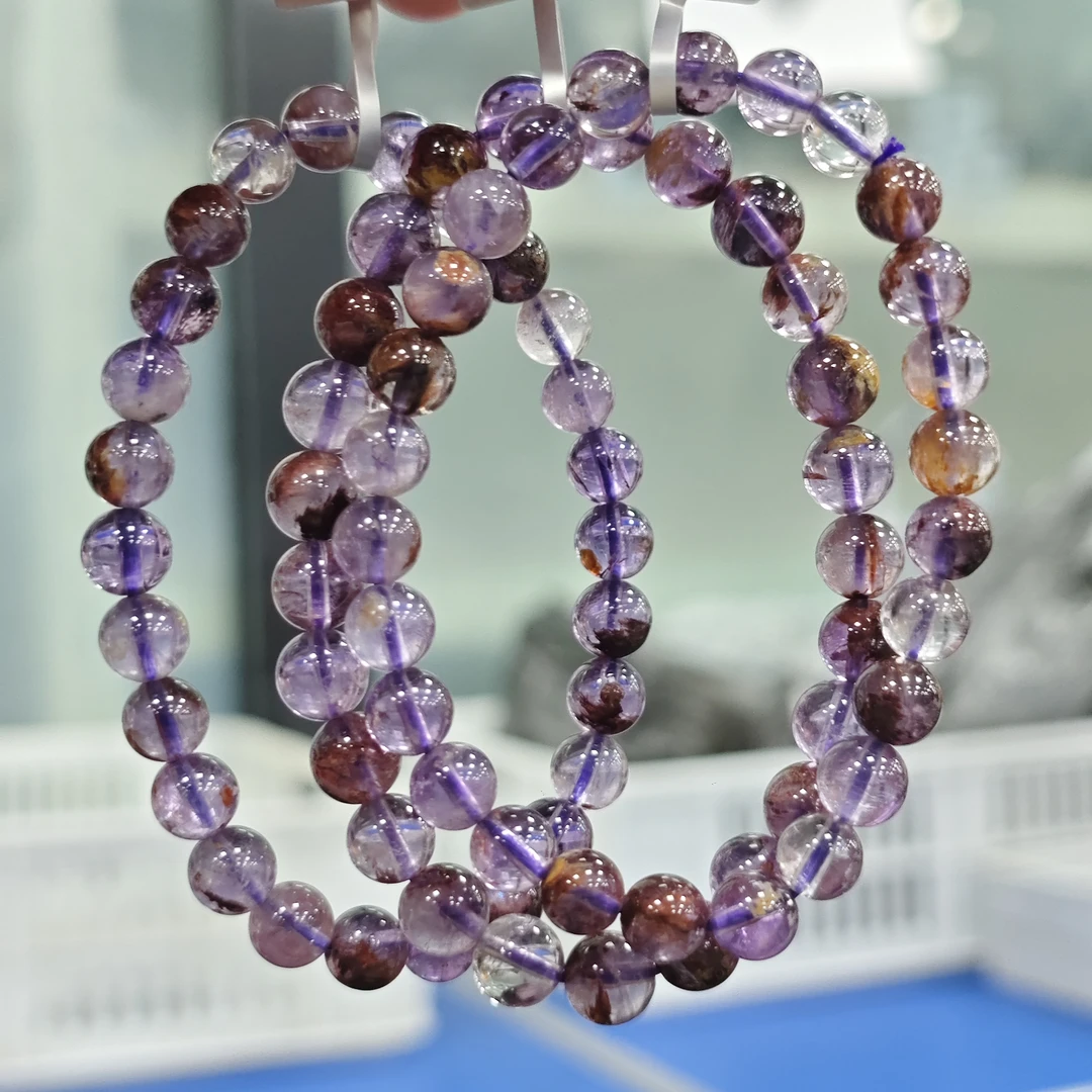 【书记甄选】天然紫幽灵单圈手链 多样性发一件 约7mm 6201GD