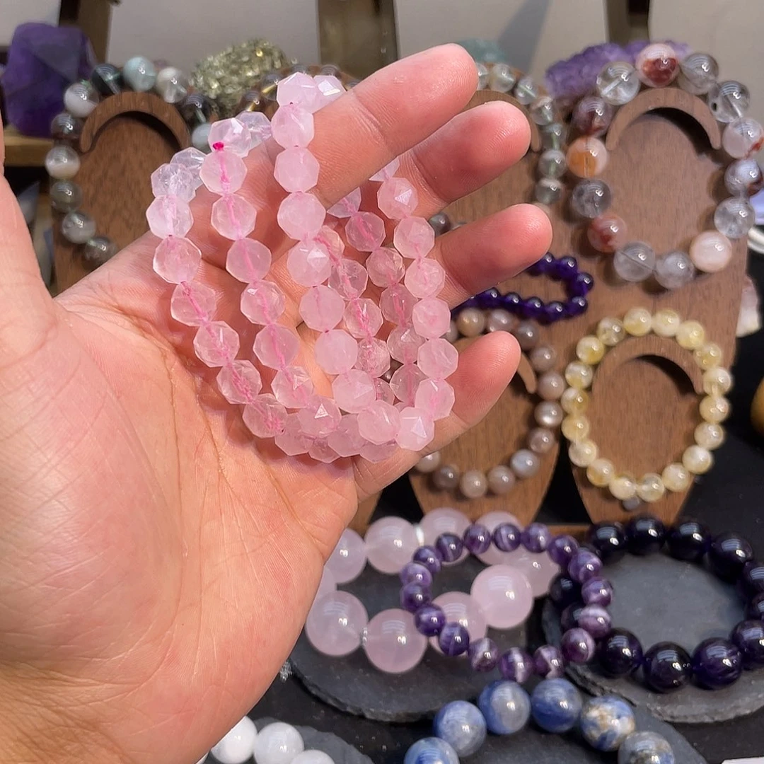 手链未镶嵌水晶纯天然粉水