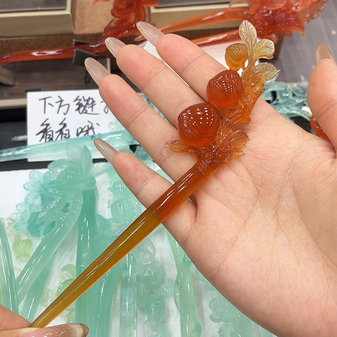 蛇纹石玉未镶嵌发饰