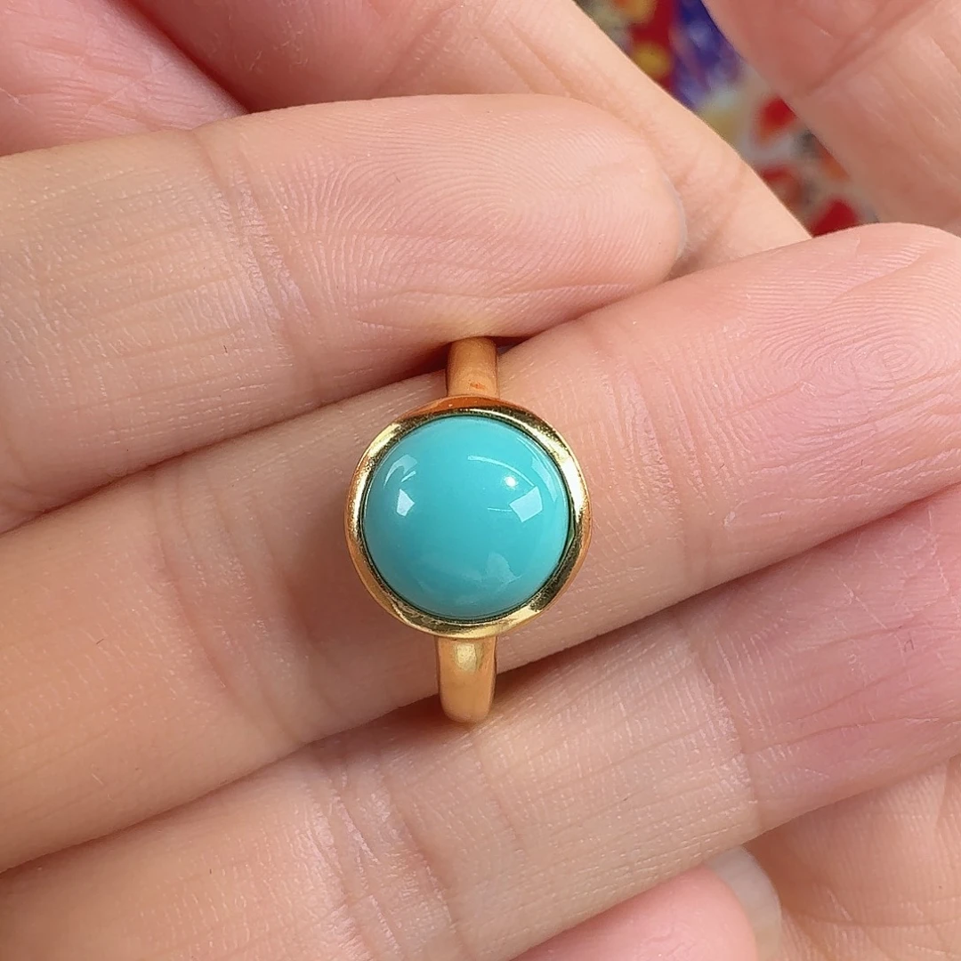 绿松石银S925镀金镶嵌珠宝奇石