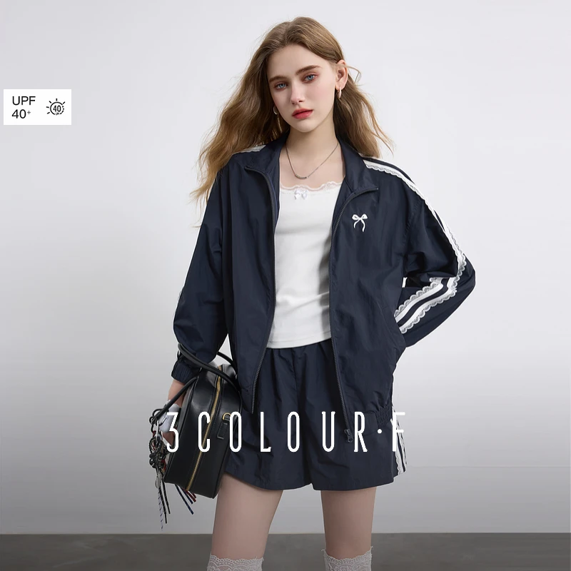 【防晒套装】三彩独醒2025夏季新款两件套户外穿搭外套短裤女F