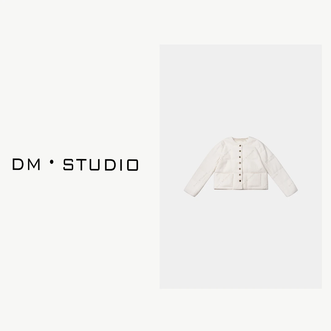 -DM•STUDIO/高级感气质绵羊毛混纺排扣新国标白鸭绒服（13193）