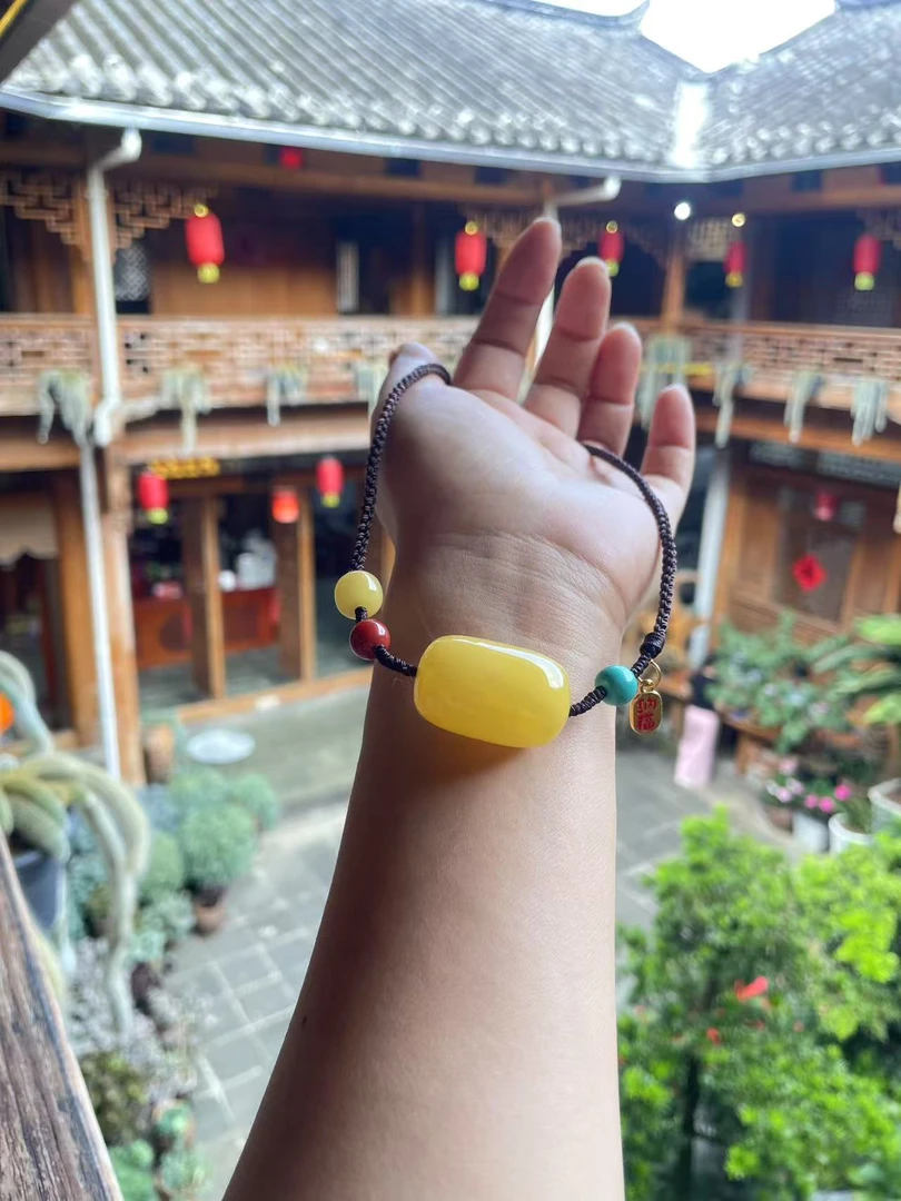 锁骨链可调节挂绳男女通用琥珀