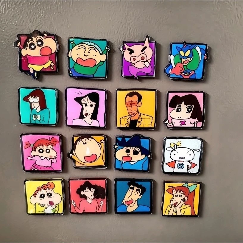 ins风蜡笔小新冰箱贴爆款卡通冰箱贴动漫周边磁吸式房间DIY装饰品