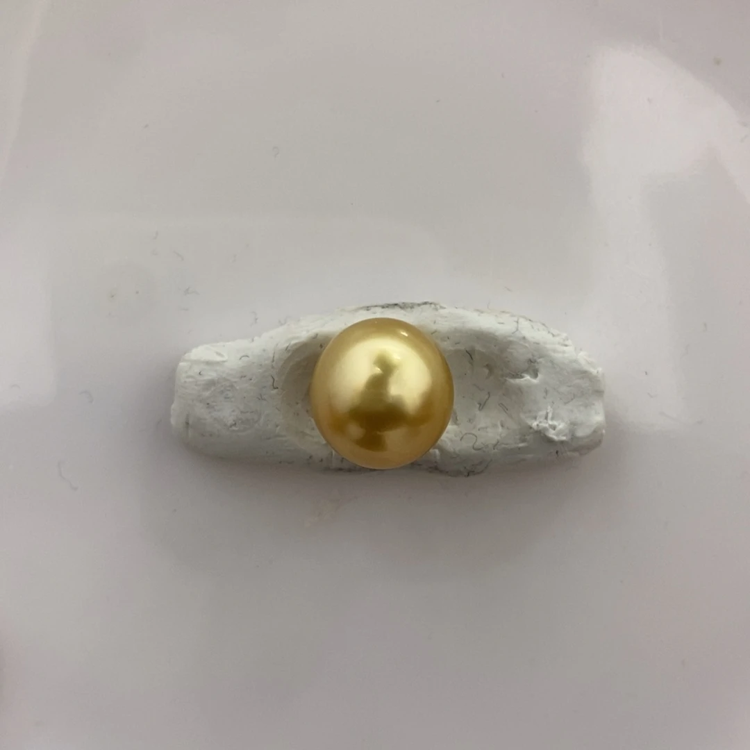 海水珍珠裸珠金珠12.4mm浓茶金