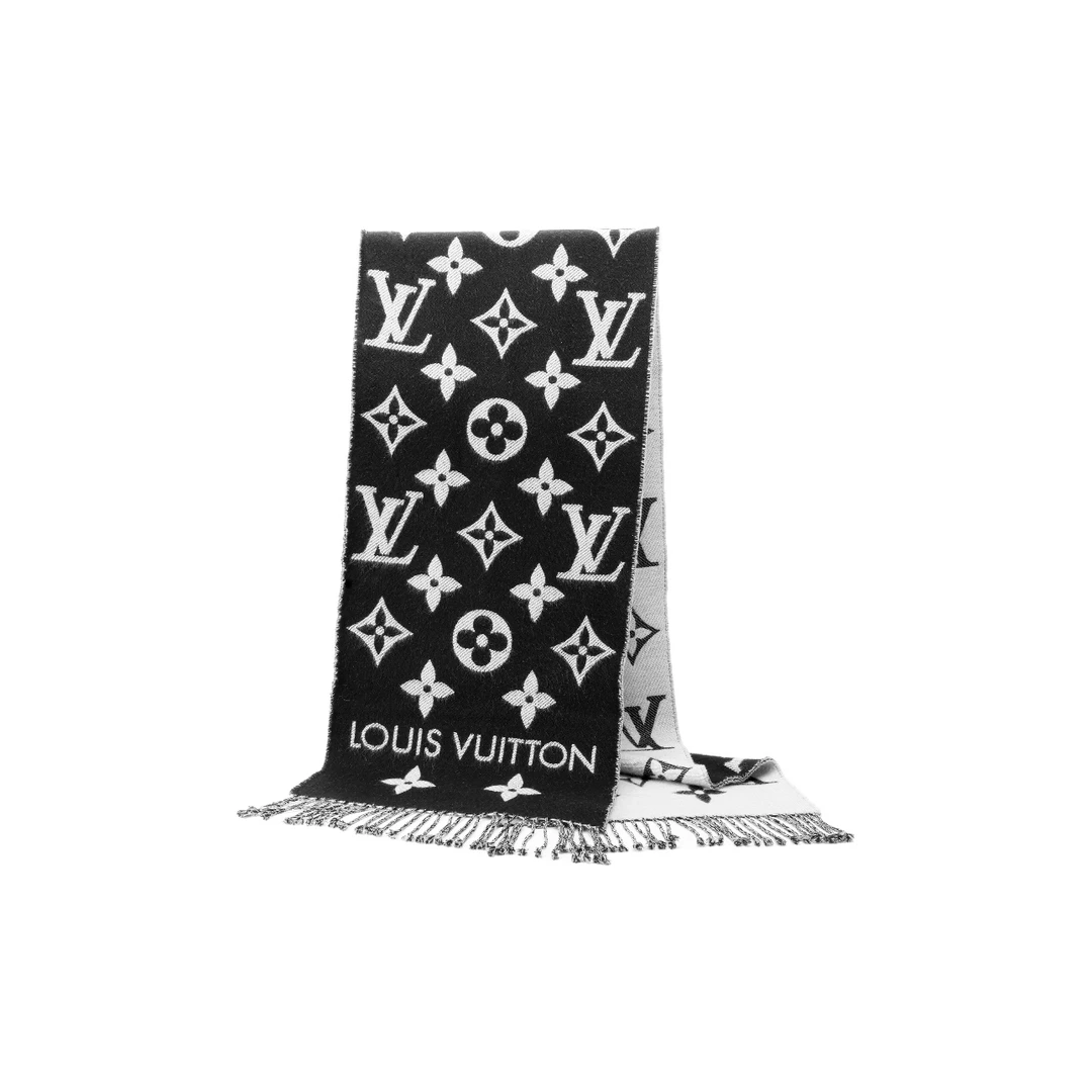 全新未使用 LouisVuitton/路易威登 印花Logo绒线围巾M77853
