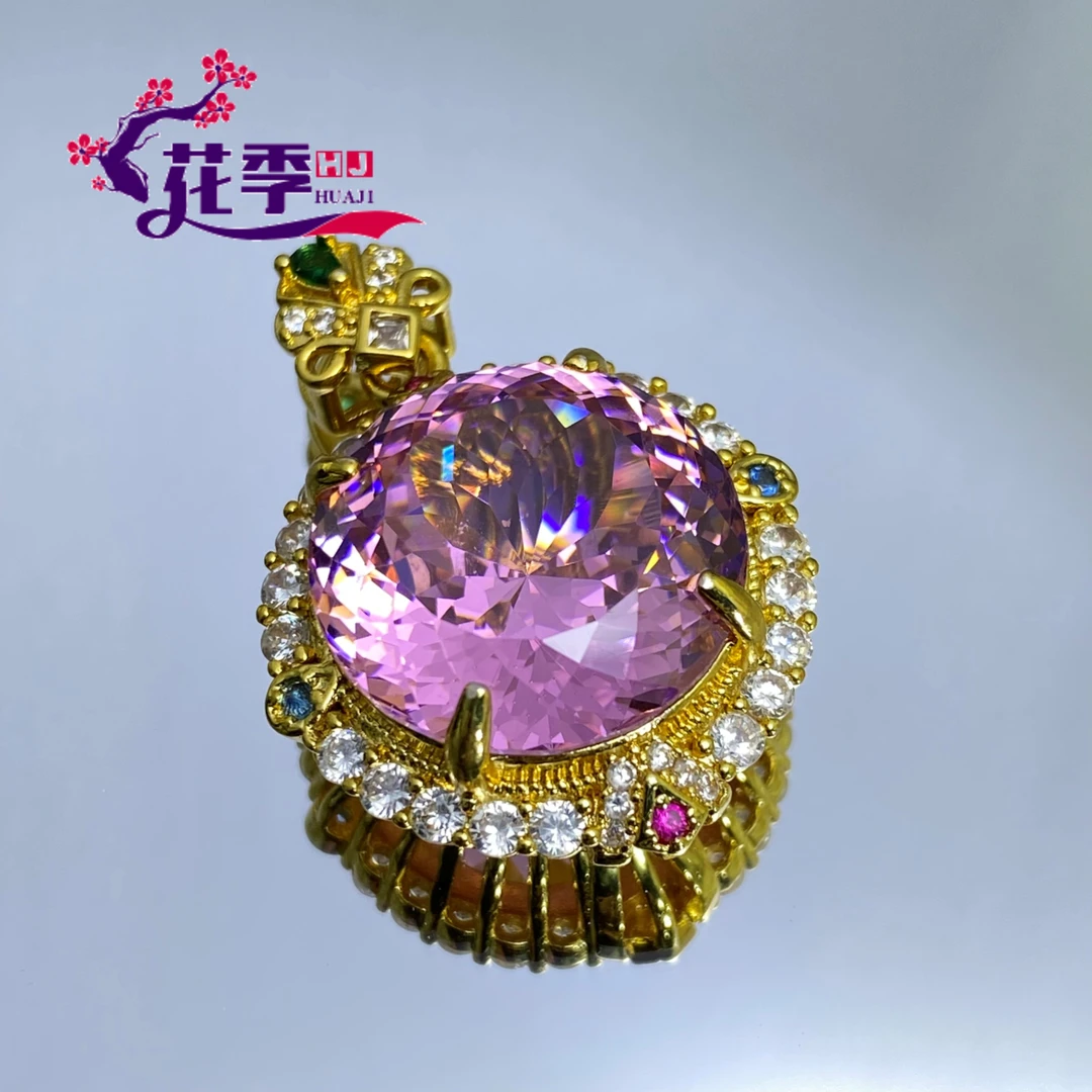 【花季】 原创艳彩玫红强荧光吊坠HF48