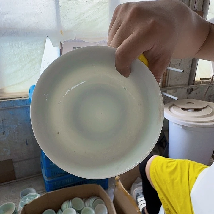 景德镇高温陶瓷玉泥胎护边面碗4个