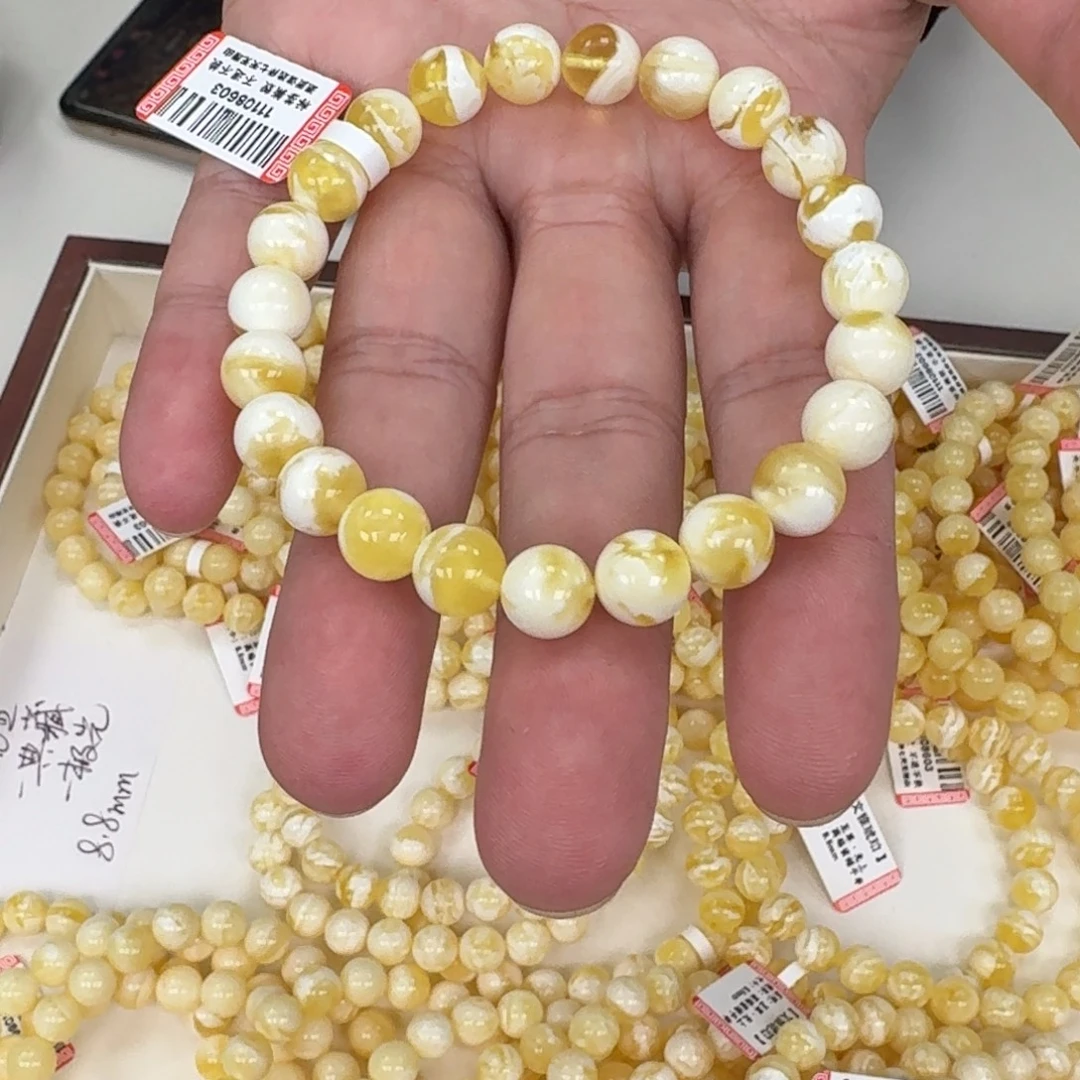 琥珀未镶嵌手链蜜蜡手串