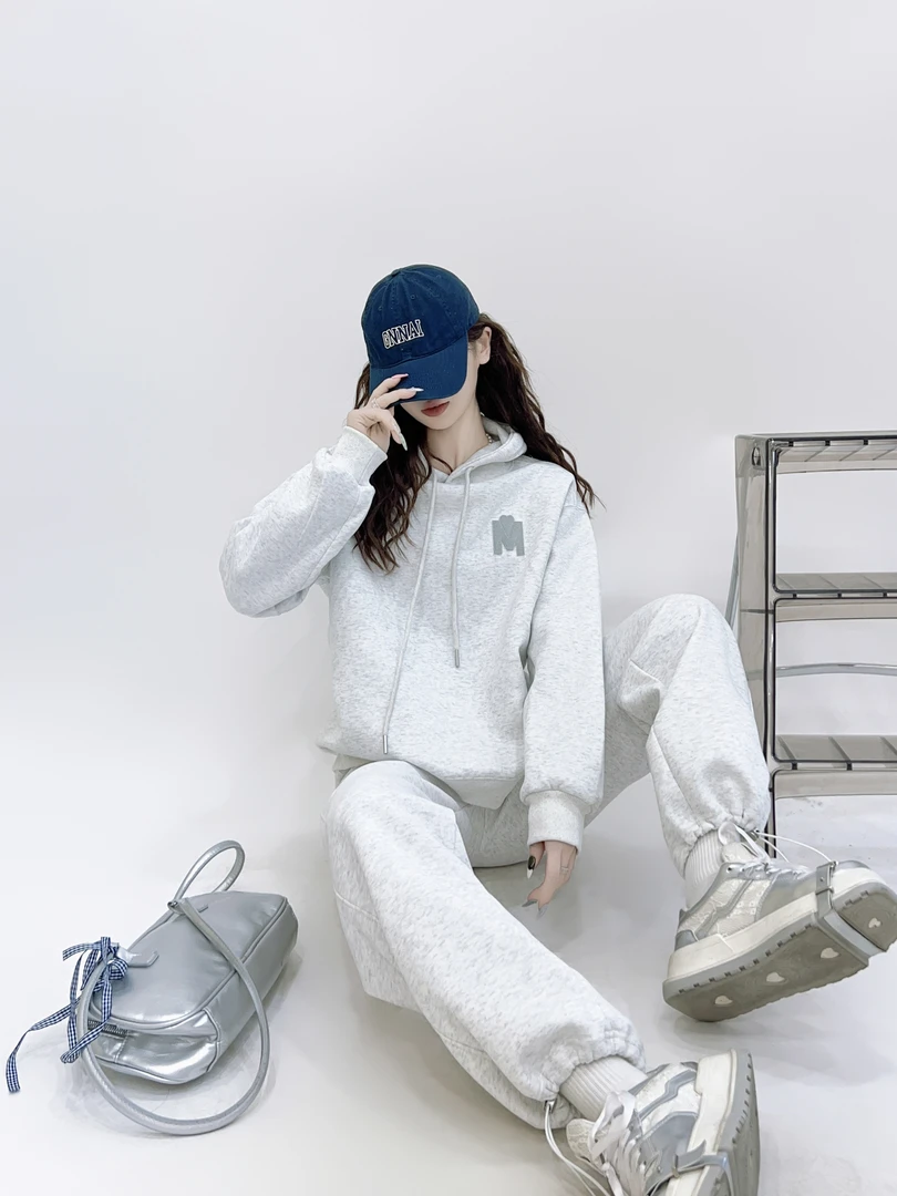 ROES MAIGZRY2025秋季新款M牙刷绣套装休闲运动百搭遮肉显瘦