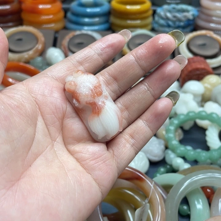 合金手链石英质玉桔*红