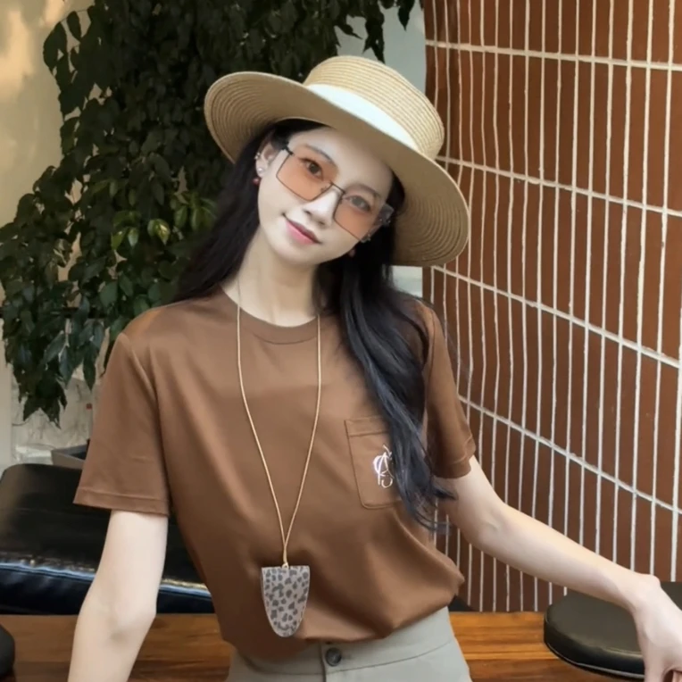 AMASS/阿玛施2025夏季新时尚款宽松休闲韩版透气圆领半袖  530061