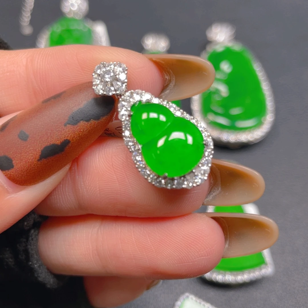 翡翠银S925镶嵌吊坠(不含链)