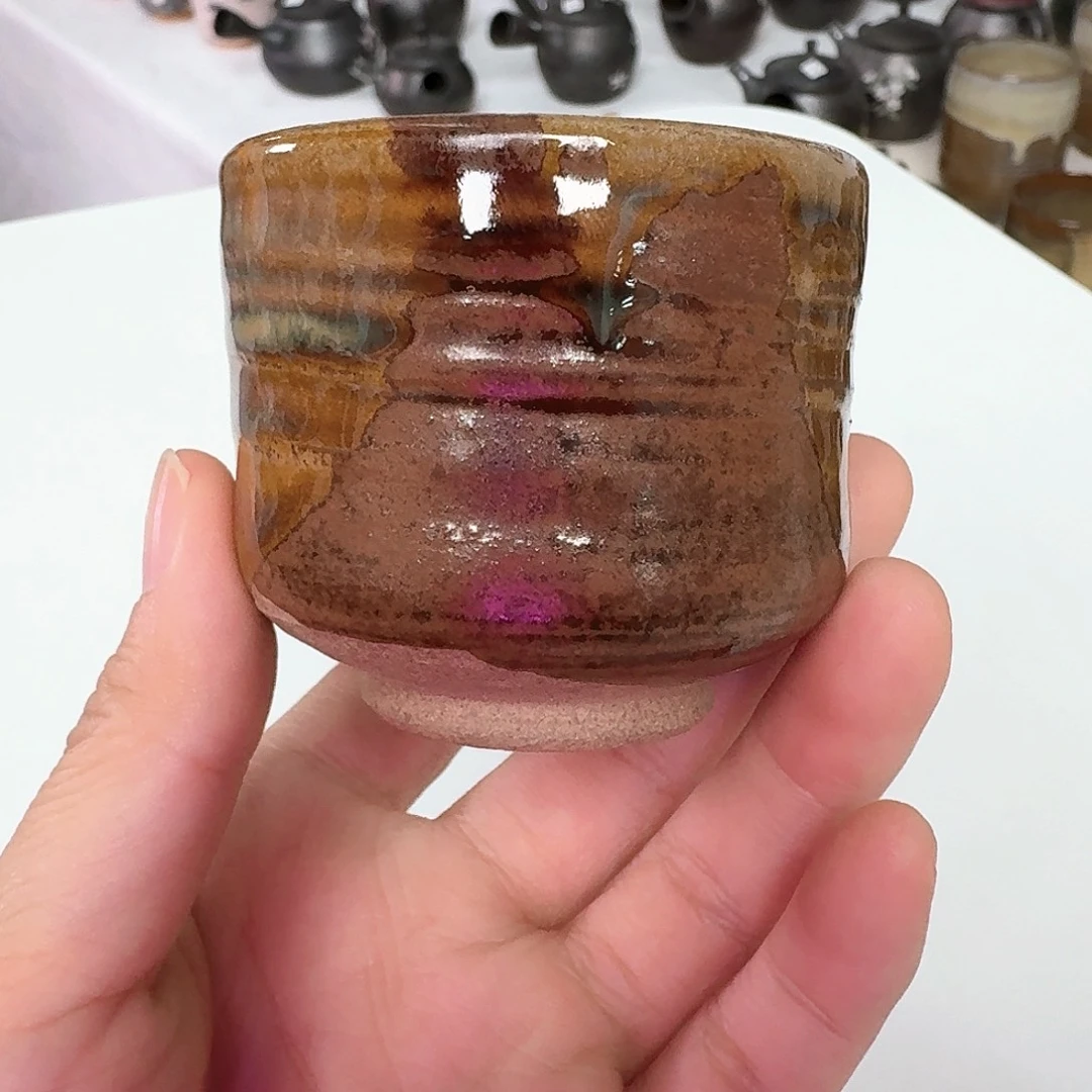 瓷片高取烧茶杯1只