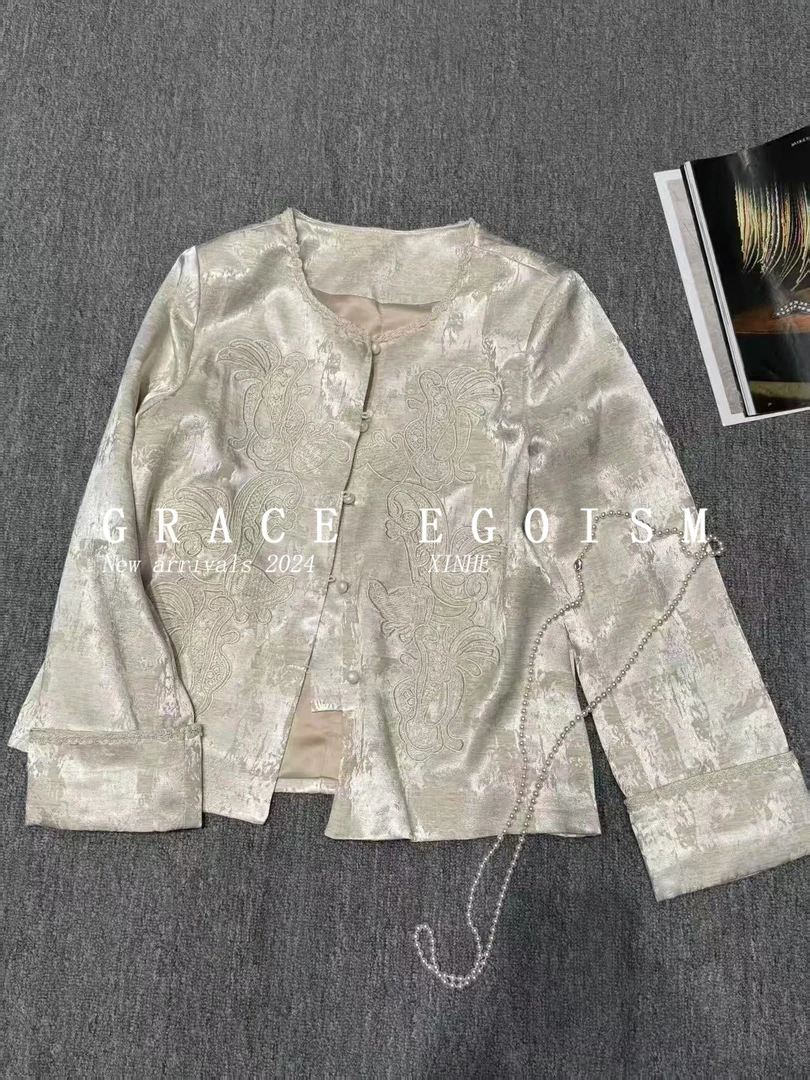 金禾【青黛记】春季新款国风重工刺绣轻奢高级感外套3022
