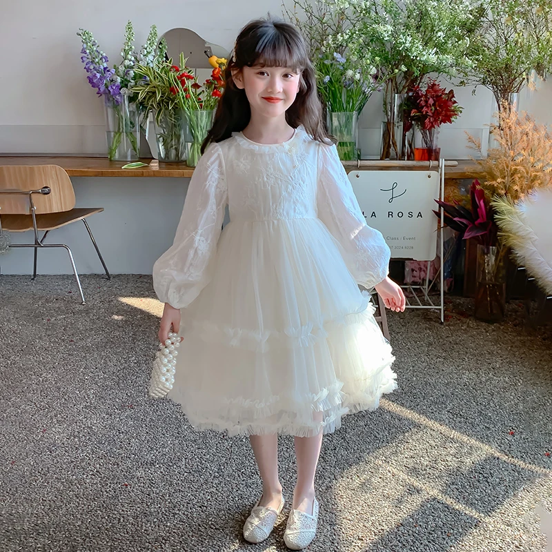 女童小女孩春装连衣裙新款儿童裙子洋气蛋糕裙中大童礼服公主裙