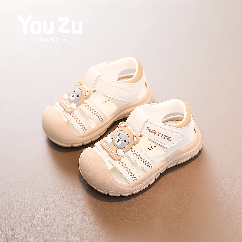 宝宝凉鞋橡胶防滑包头小熊软底新款夏季1一3岁男女婴儿机能学步鞋
