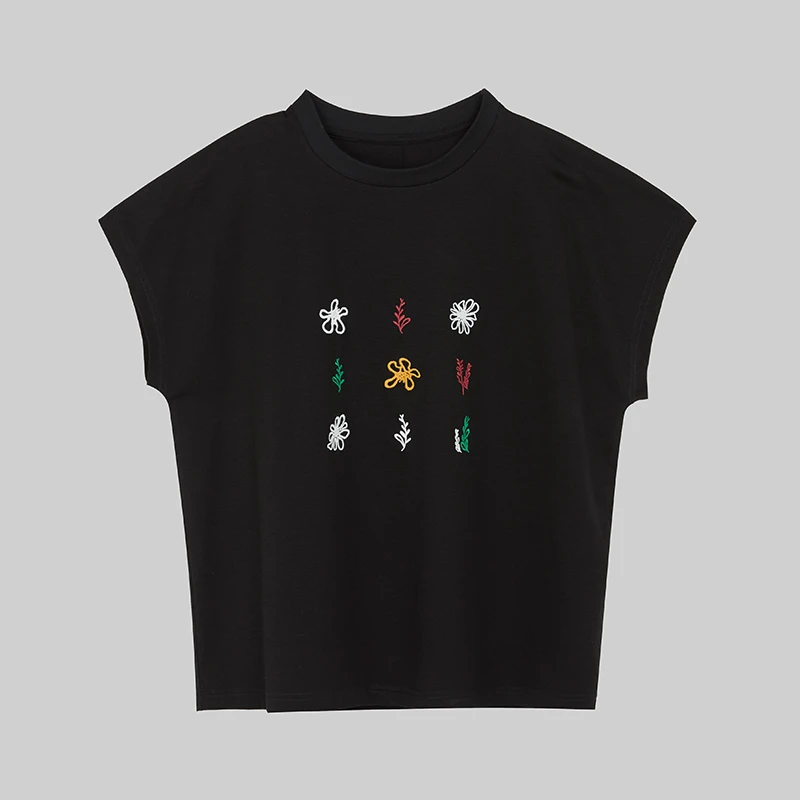 夏日花卉刺绣T恤AC1T217305