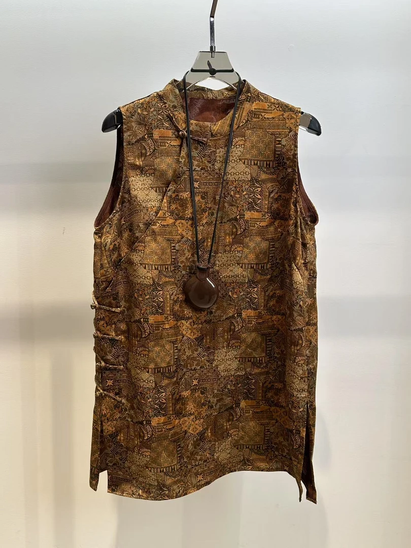 【棕雅】新中式重工桑蚕丝先香云纱龟裂花萝上衣277-xzsjlw