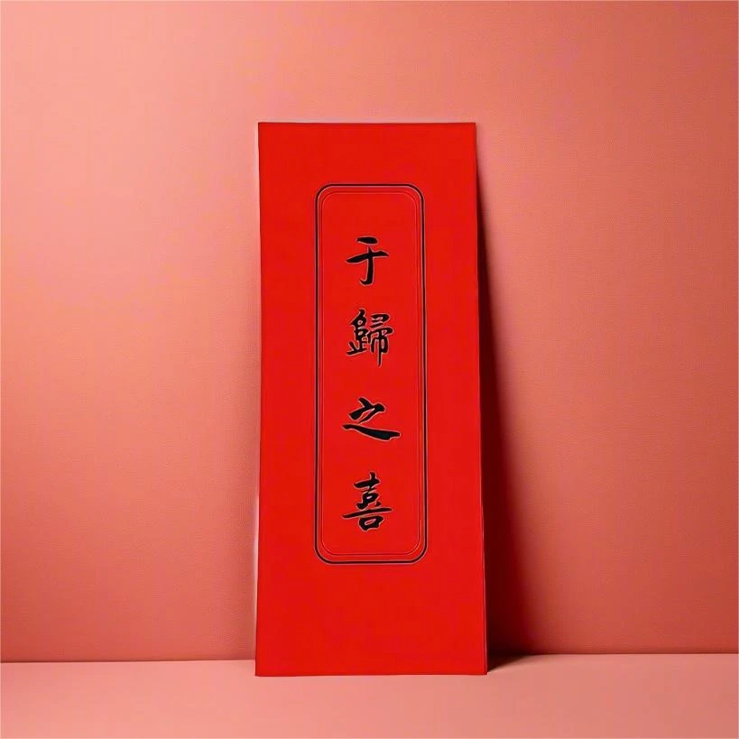 通用款于归之喜女方嫁女请柬加厚烫金封面内书帖自己参考填空十份