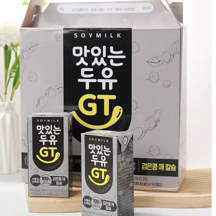 【律哥推荐】韩国进口黑豆黑芝麻豆奶饮料190ML*16盒/箱 黑芝麻饮料