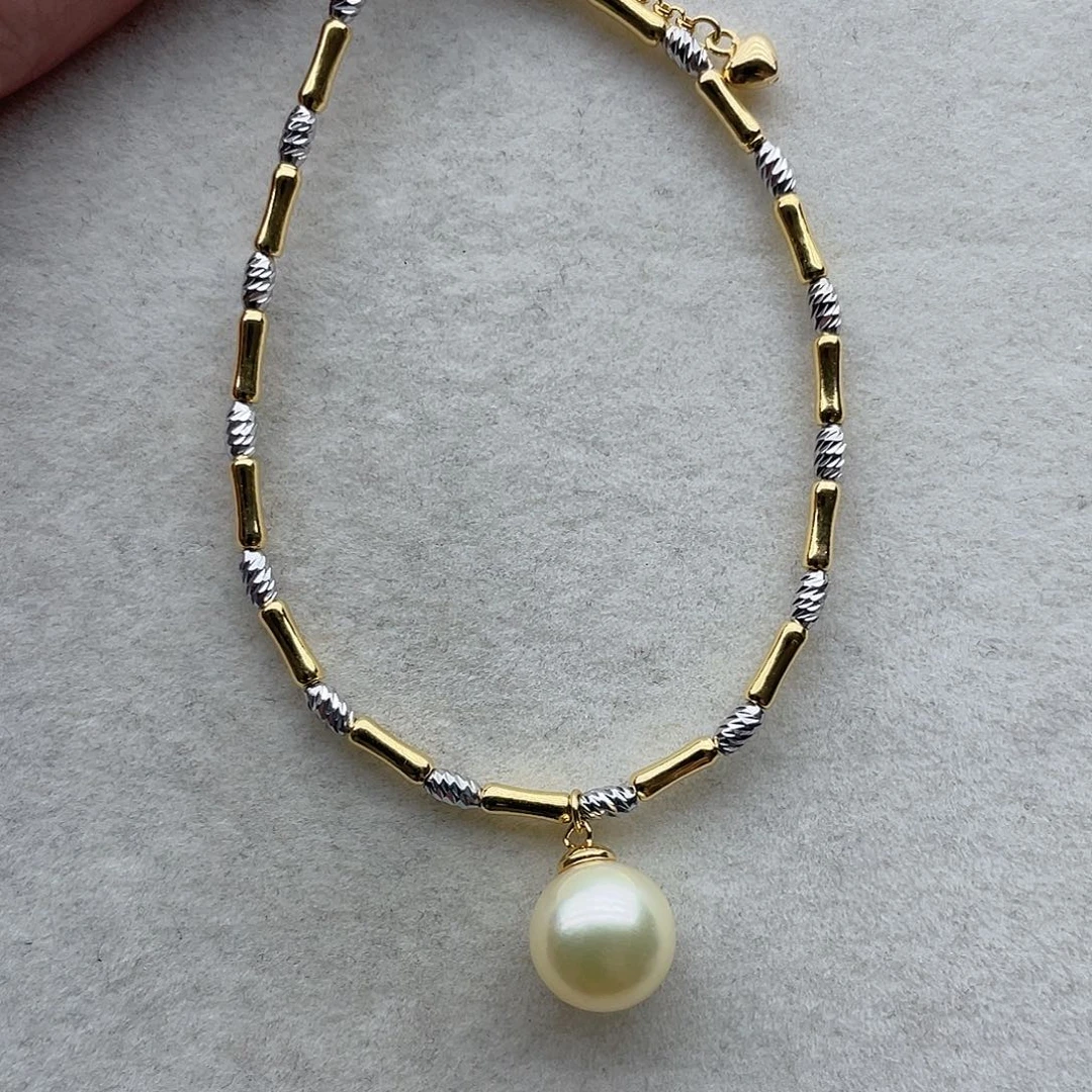 手链93海水珍珠银S925镶嵌