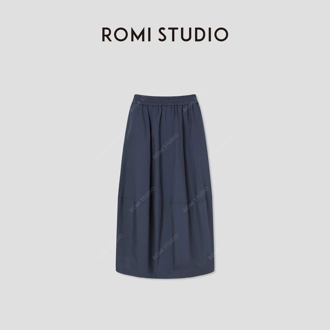ROMI STUDIO“简约随性”100%棉松紧腰挺括蓬松花苞半裙 RWCSXM2275