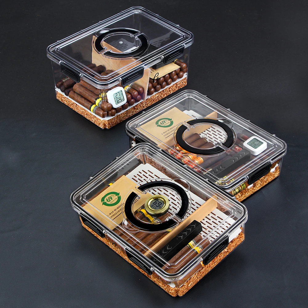 雪茄保湿盒雪松木木屑醇化箱迷你便养烟柜加湿工具套装乐扣雪茄盒