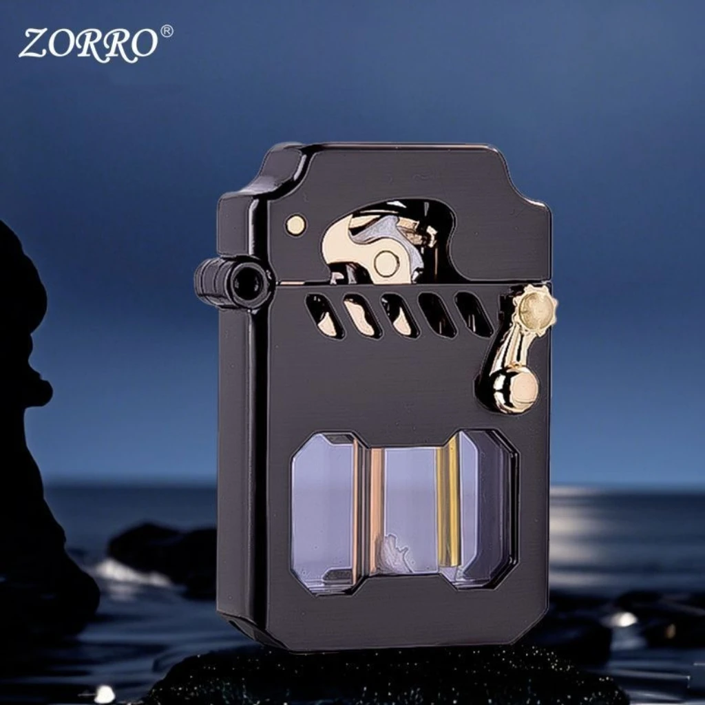 ZORRO佐罗赛博机甲鲲透明油仓摇臂煤油打火机托伦斯高档男士礼物