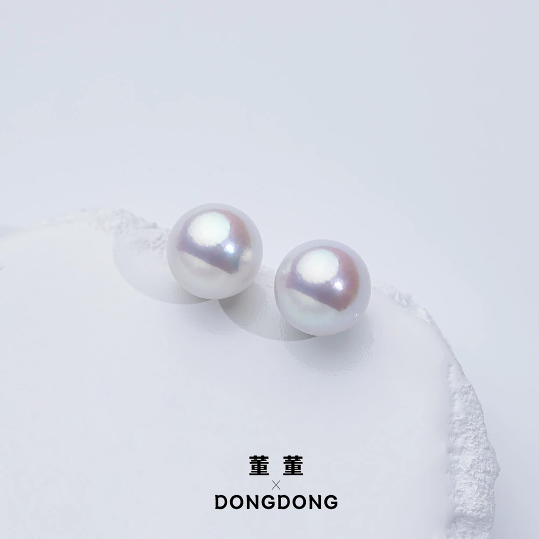 DDX685【董董】天然淡水珍珠耳钉/素颜必备/12-13mm/S925气质白色