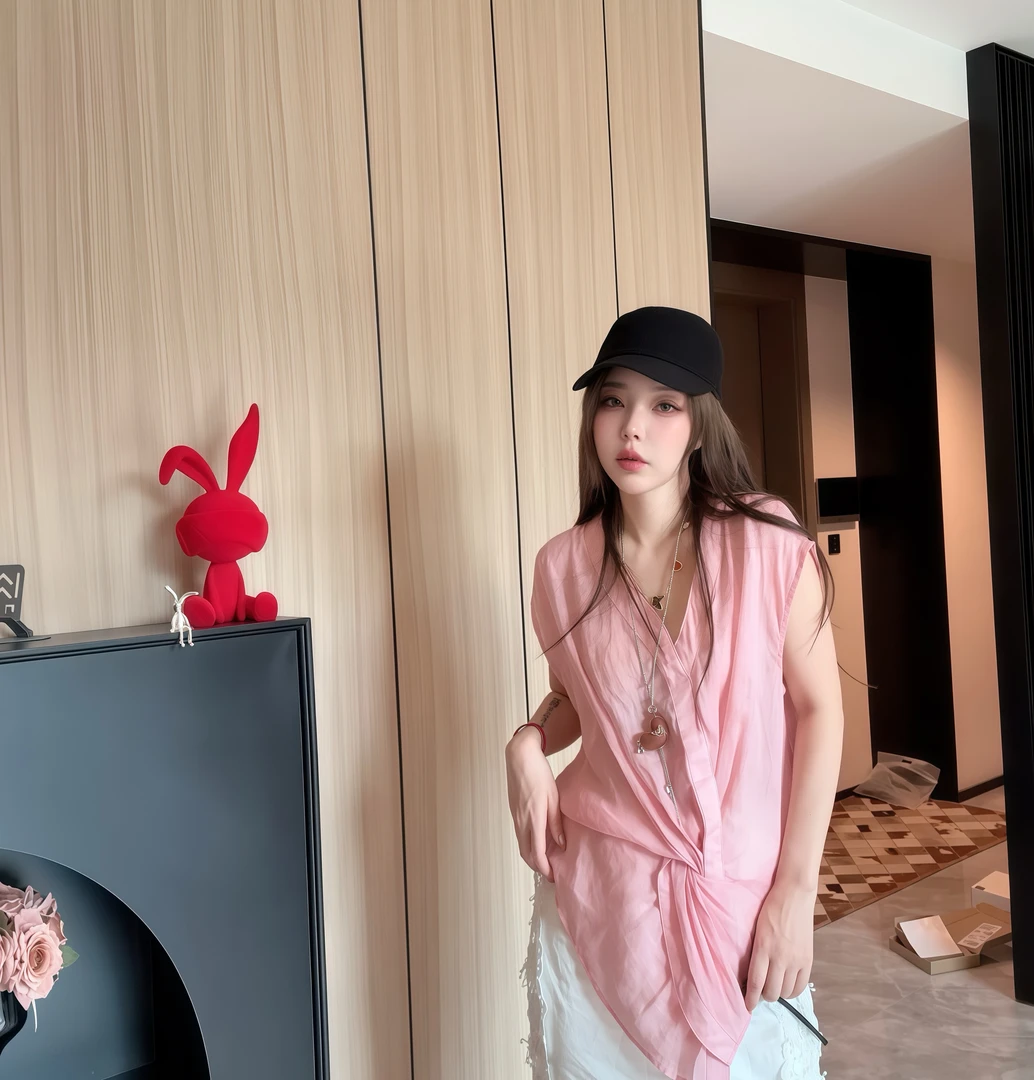 【丽丽推荐】100 支苎麻前后扭结上衣