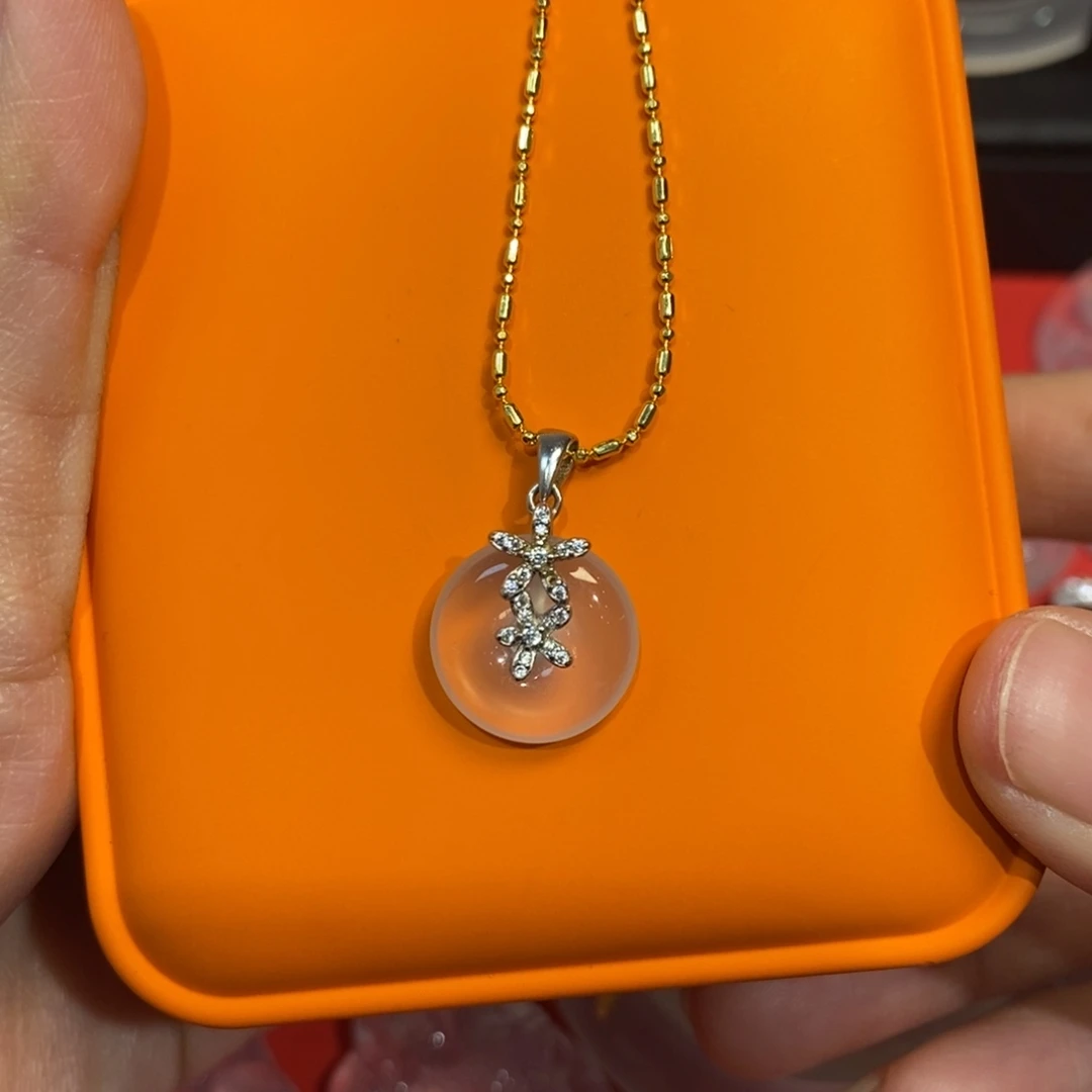 石英质玉银S925镶嵌颈饰