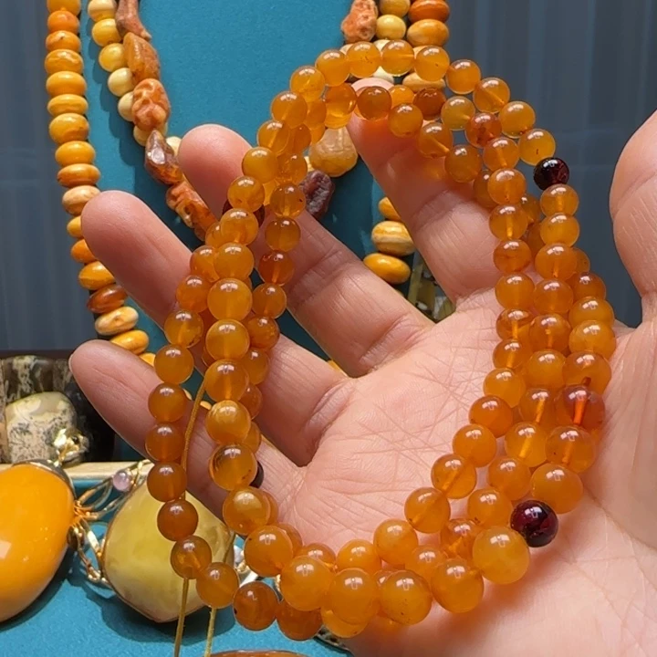 琥珀未镶嵌手链波兰设计款琥珀蜜蜡