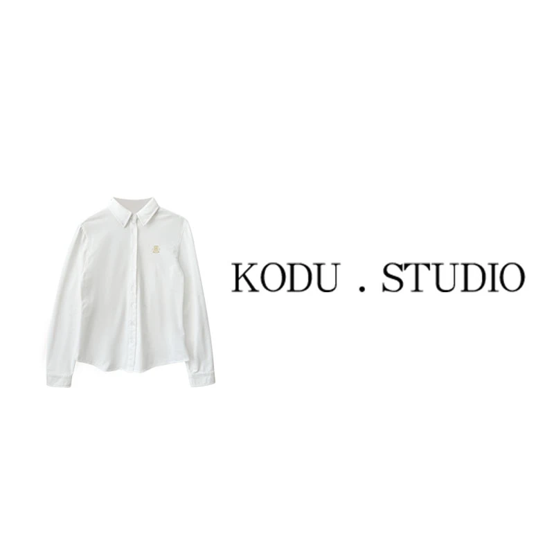 MQI【刻度KODU】01-BL1069早秋舒适百搭简约通勤纯色翻领长袖衬衫