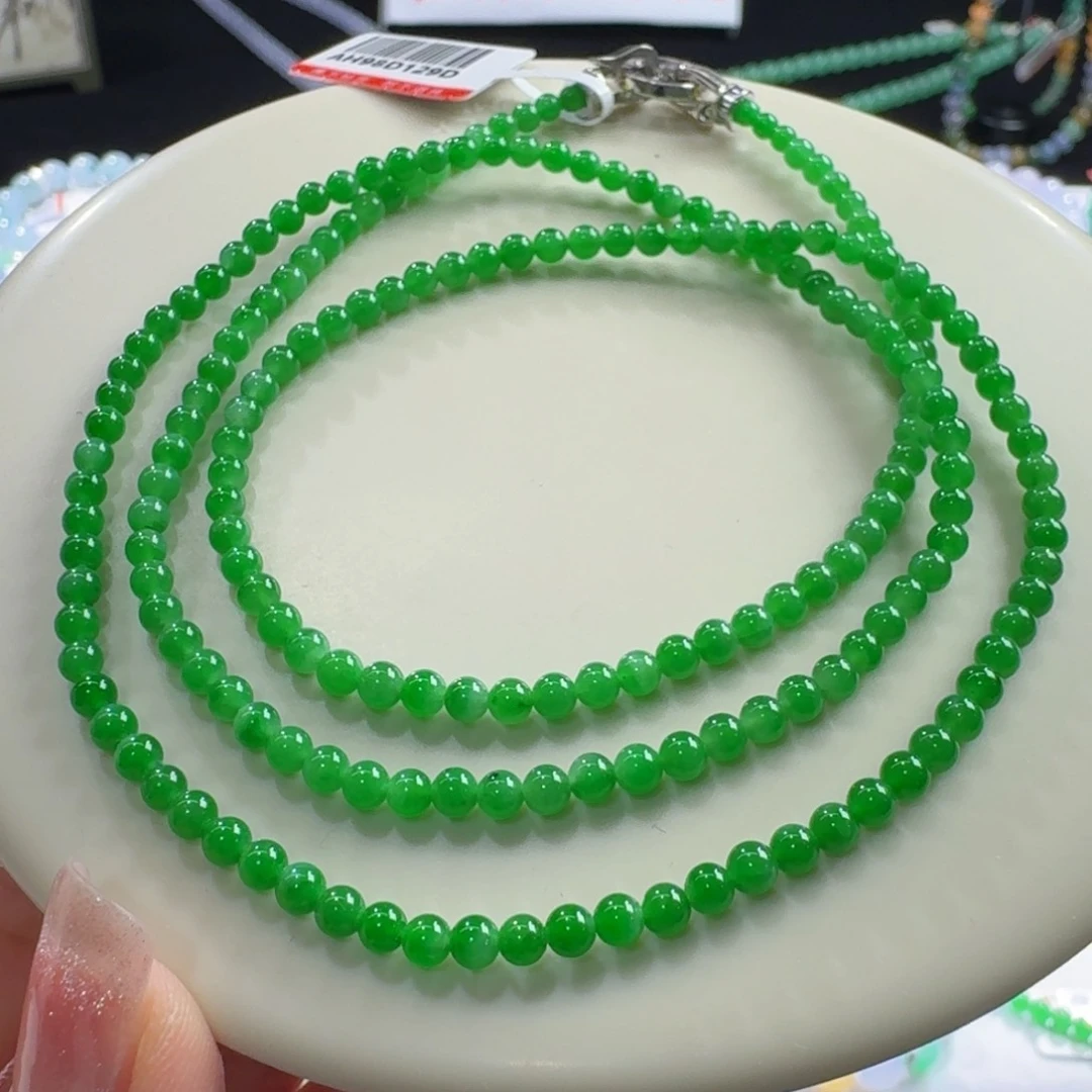 未镶嵌手链翡翠冰阳绿项链卡3.3 正阳绿！