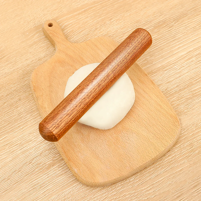 实木擀面杖家用擀面棒饺子皮神器乌檀木杆烘焙工具压面粗棍不粘面