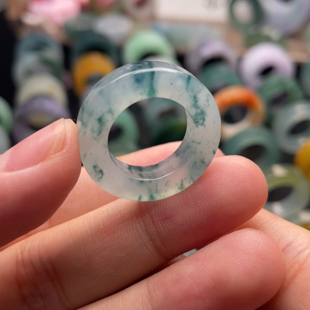 定制翡翠未镶嵌  牛仔蓝山水