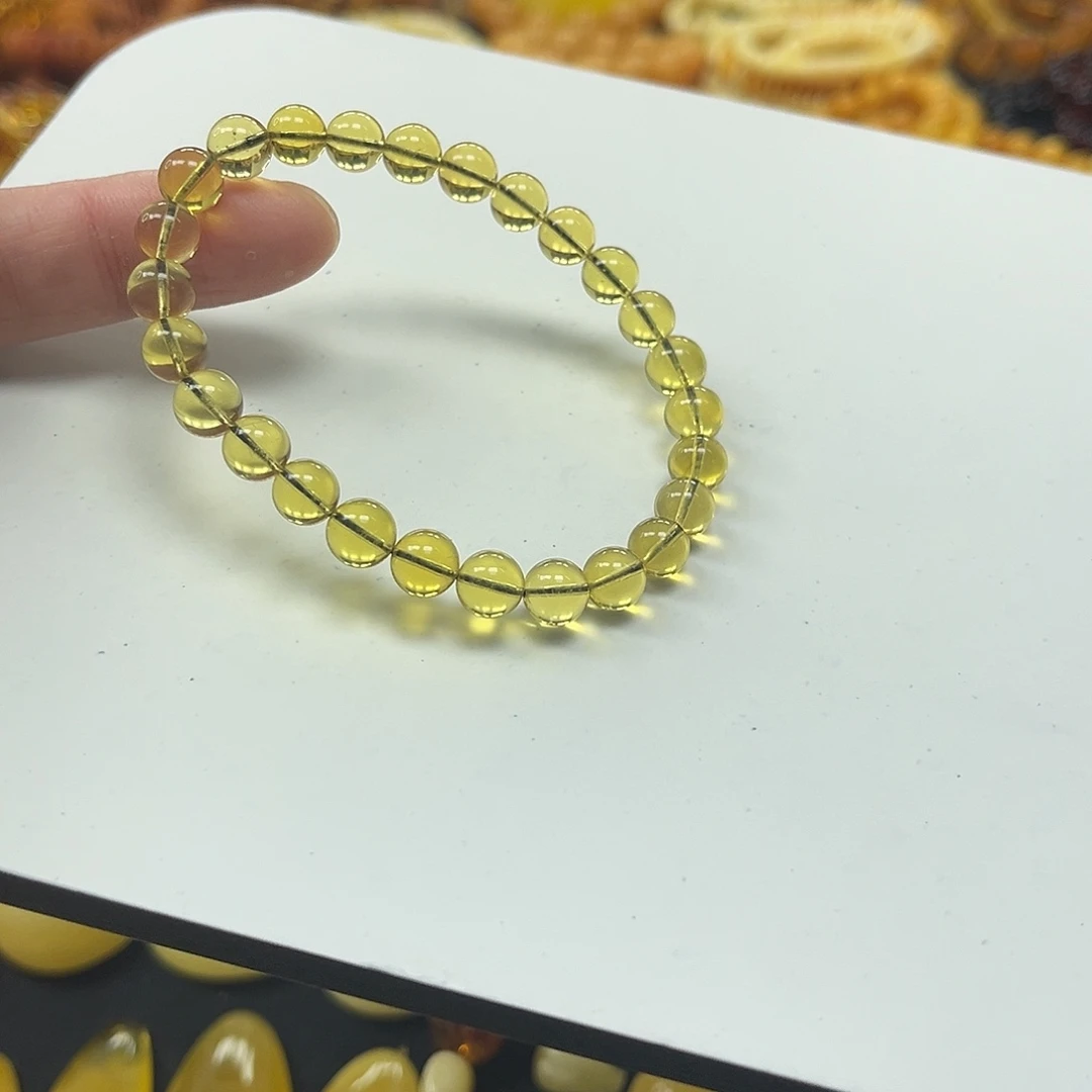 蓝珀未镶嵌手串琥珀手串