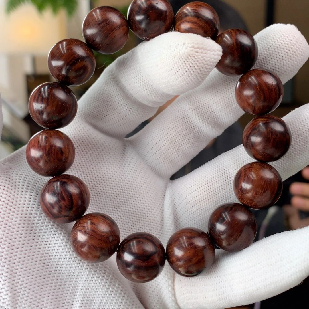 黄花梨/降香黄檀手串/手链15mm沉水级海南黄花梨