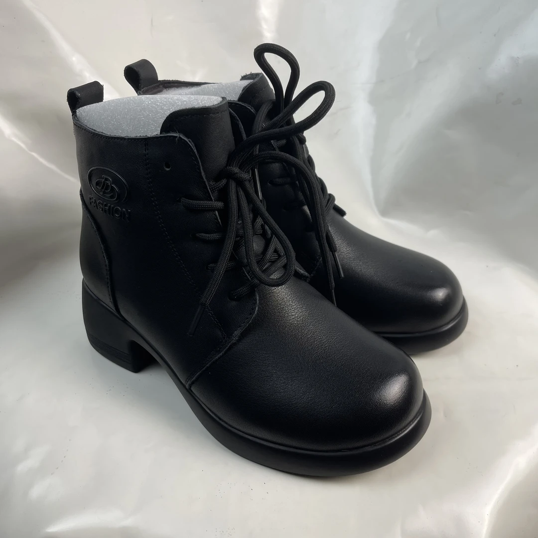 新疆小代皮鞋女士羊毛棉鞋9811