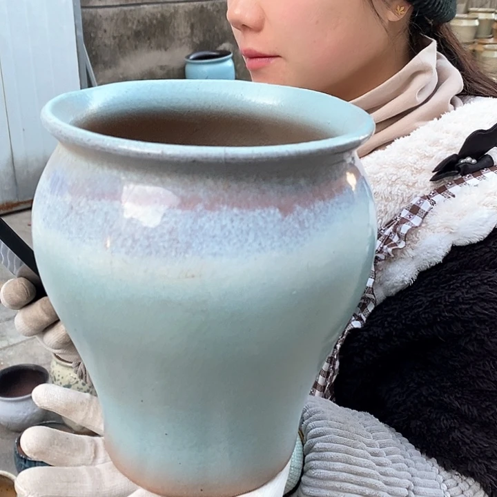 紫砂花盆瑕疵口17高20