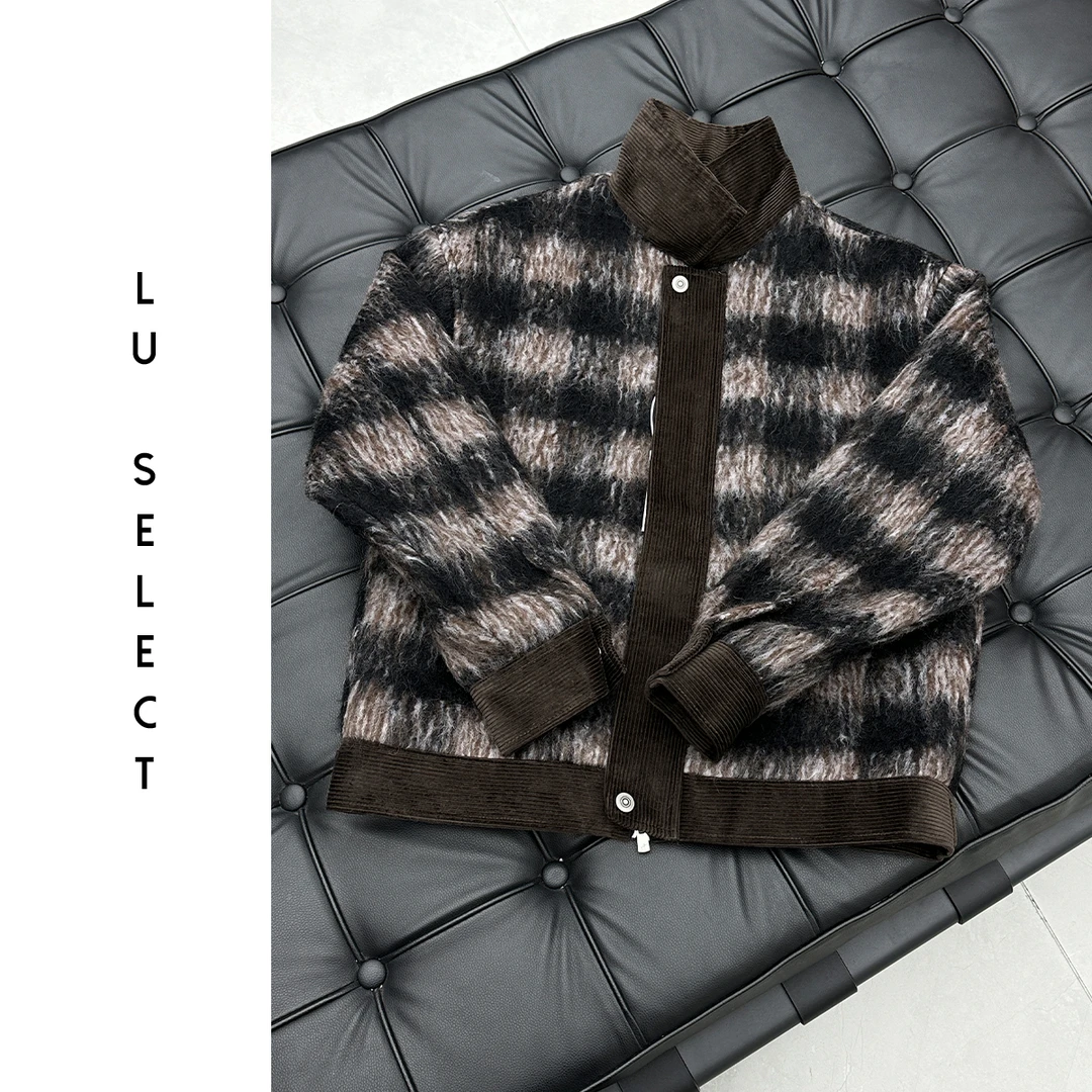 Lu SELECT 拼接毛呢夹克外套  24SY402