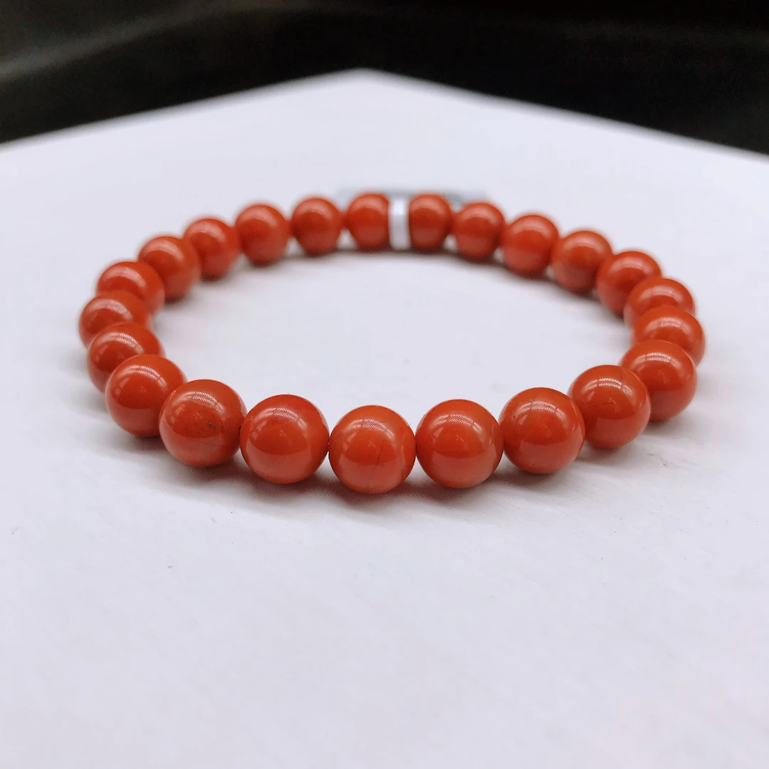 【鼎利源】南红瓦西货头满色满肉百搭单圈手串8mm