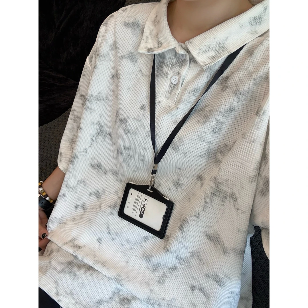 夏季凉感防晒短袖POLO衫冰皮透气扎染百搭T恤圆领情侣冰爽上衣潮