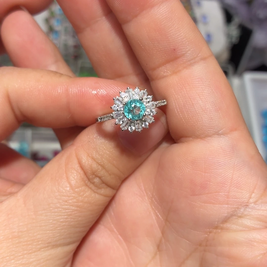 银S925镶嵌戒指磷灰石