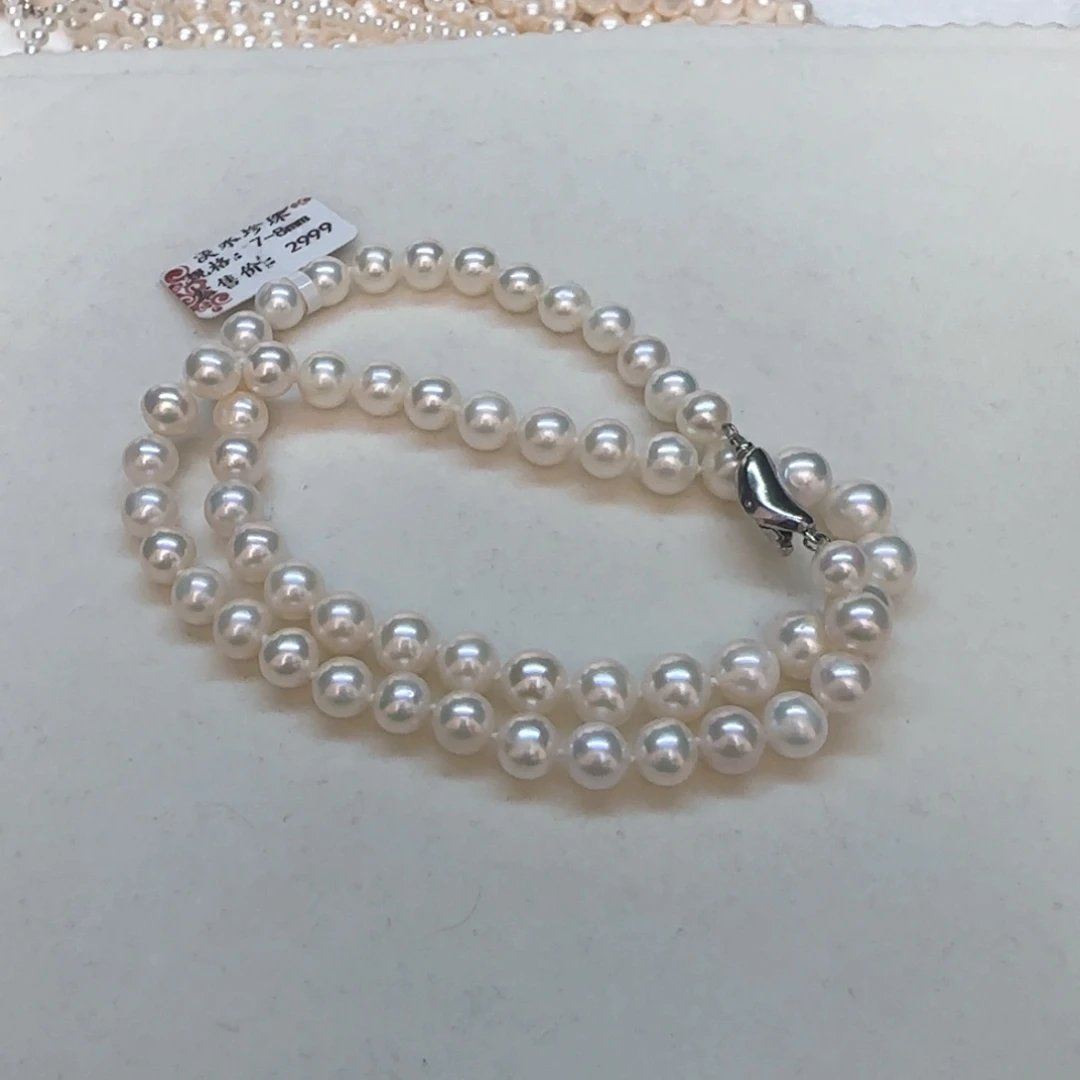 淡水珍珠项链银S925镶嵌
