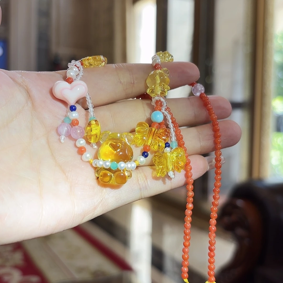 未镶嵌颈饰琥珀琥珀