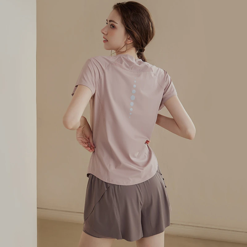 显瘦速干运动上衣女瑜伽服2025新款短袖t恤跑步训练健身服夏季