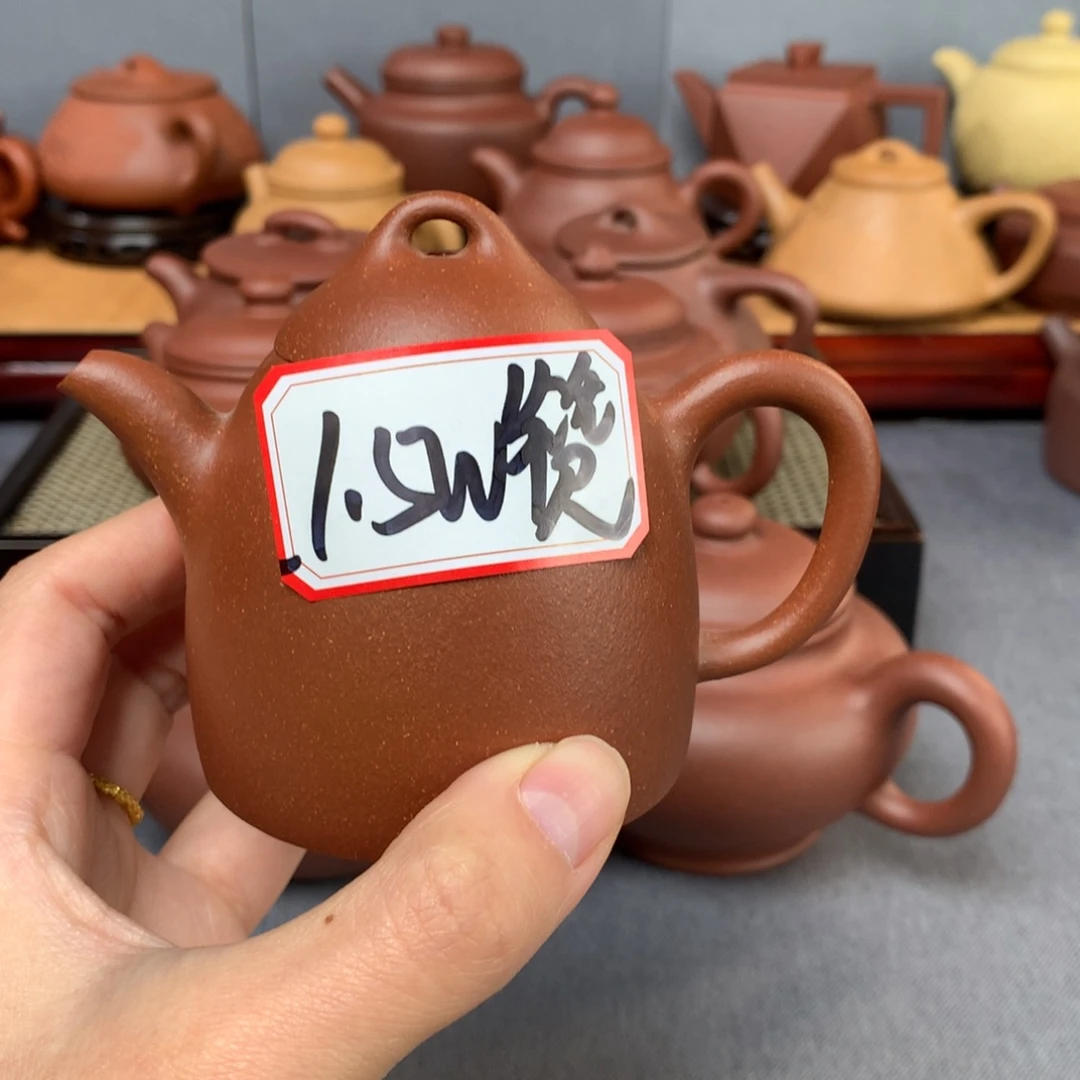 紫砂茶壶满颗粒红降175尺寸