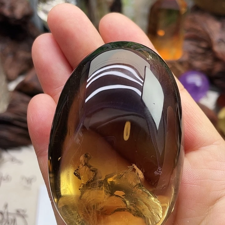 珠宝半成品未镶嵌水晶黄水晶手握